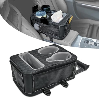 Universal Car Center Console Cup Holder Organizer Armrest Storage Box (12 X 8 X 5.3Inch)