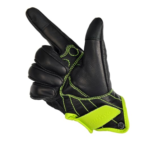 Harssidanza Woman Touch Motorcycle Racing Gloves GL016US Yellow Green L (Large / Yellow Green)