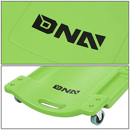 40Inch Low Profile Plastic Rolling Garage Shop Creeper with Padded Headrest (Green / 40 Inches)