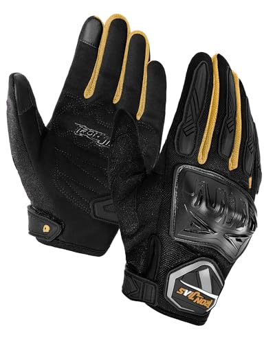 Summer Motorcycle Gloves for Men and Women Touchscreen Biker Gloves (X-Large / 016-Yellow)