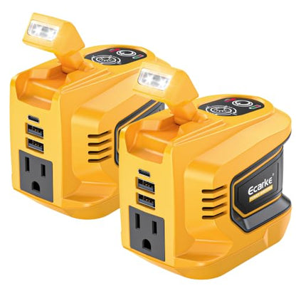 220W Power Inverter Compatible with DeWALT 20V Battery (2-pack / Yellow)