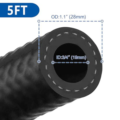 Rubber Fuel Hose Line Push Lock 3 (3/4" ID 5ft)