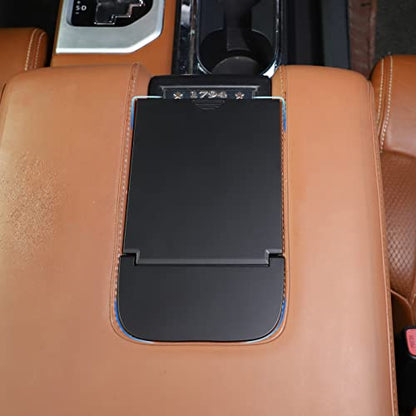 Black ABS Car Center Console Dash Table Storage Tray Compatible with Toyota Tundra 2014 (Black)