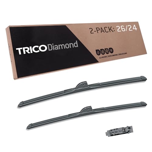 Diamond 26" + 24" Super Premium Automotive Replacement Windshield Wiper Blades (26" + 24" Pair Pack / Ultimate)