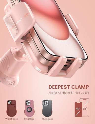 2026 Wider Clamp & Metal Hook Car Phone Holder Vent Accessories (NEW Upgraded - Pink)