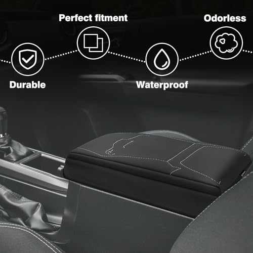 Armrest Cover for Toyota Tacoma 2024 (9) 24+ |Tacoma| Gray Stitch, +Thick)