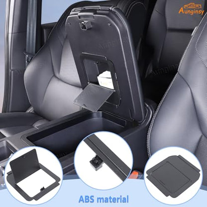 Car Armrest Hidden Storage Box Compatible with Toyota Land Cruiser 250 Prado J250 LC250 2024 2025 Car Center Console Handrail Privacy Storage Box Organizer Tray ABS Insert Pallet Manager Accessories (Black(B))