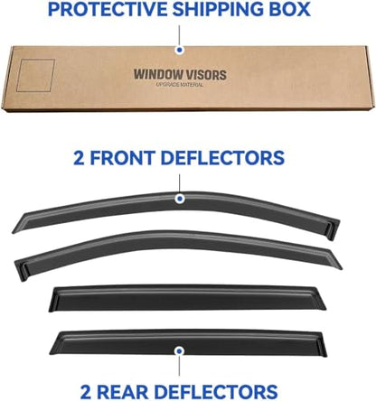 Window Visors Rain Guards for 2014 (2014-2020 Nissan Rogue)