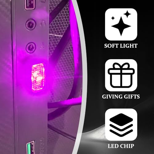 4PCS Mini USB LED Car Light (Pink Purple)