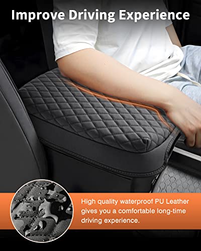 Custom for Center Console Cover Nissan Frontier 2025 2024 2023 2022 Armrest Cushion Pad Cover PU Leather Frontier Accessories 2025 2026 Car Armrest Seat Box Cover Protector Anti (Size for Nissan Frontier 2022-2026)