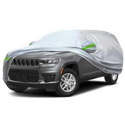6 Layer Full Car Cover is All (Green reflective strip / 14/ S-XL For SUVs-Length ( 201"-211" ))