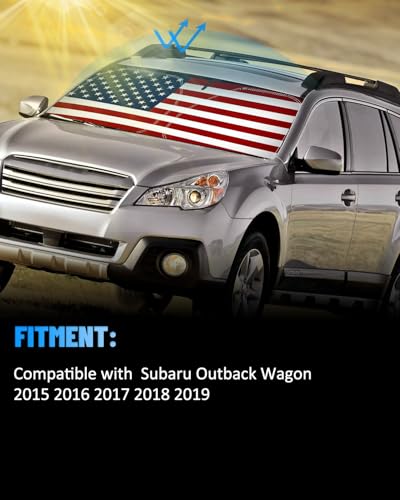 American Flag Car Windshield Sun Shade Compatible with Subaru Outback Wagon 2015 (for Subaru Outback 2015-2019 - USA Flag)