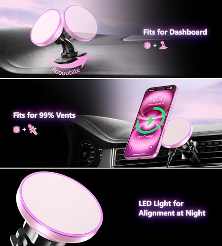 for Magsafe Car Mount Charger (Pink)