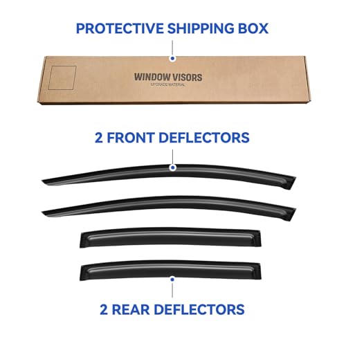 Window Visors Rain Guards for 2008 2009 2010 2011 2012 Chevy Malibu (2008-2012 Chevy Malibu)