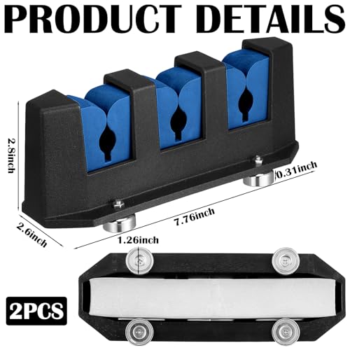 2 Pcs Magnetic Fishing Rod Holder for Car Fishing Pole Rack Vertical Rod Storage Holders for Truck Bed Boat Wall Garage Door (Blue / 3 Rods)