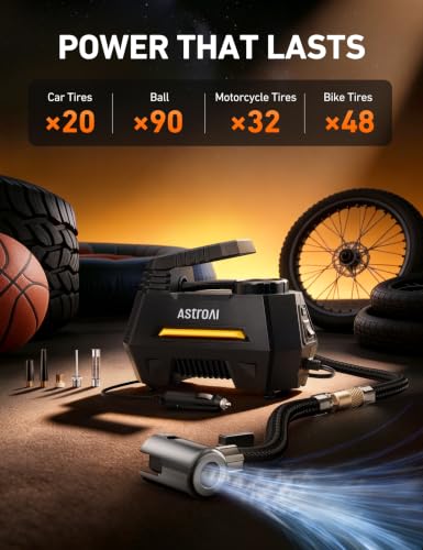 AIRUN H Tire Inflator Portable Air Compressor (Large / Yellow)