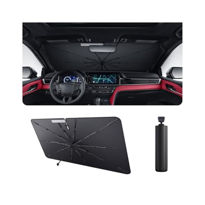 2025 Upgrade Car Windshield Sun Shade Windshield Sunshade Umbrella [Star Fabric] Protect Car from Sun Rays&Heat Damage Keeps Vehicle Cool (M1)