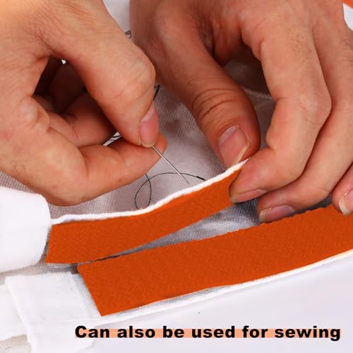 1"x16ft Hook and Loop Straps with 25 Metal Buckles (1in x 16ft Orange)