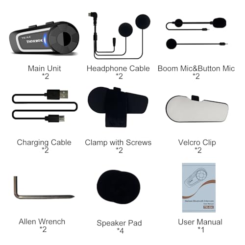TK X4 Motorcycle Bluetooth Headset (TK-X4 Double Pack)