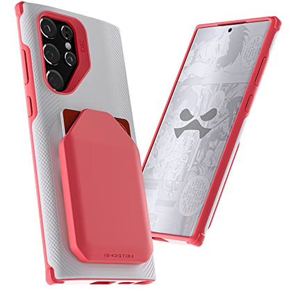 EXEC Pink S22 Wallet Case for Women Card Holder Works with Magnetic Car Mounts Easily Detachable for Wireless Charging Protective Cover Designed for 2022 Samsung Galaxy S22 5G (Galaxy S22 / Pink)