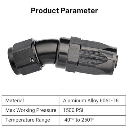 8AN 30 Degree One Piece Full Flow Hose End Fitting Swivel for CPE Braided Hose (8AN / 30 Degree)