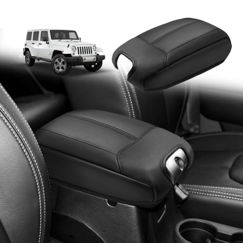 Armrest Cover for Jeep Wrangler JK JKU 2011 (15) 11-17 |Wrangler JK JKU| Black, Regular)