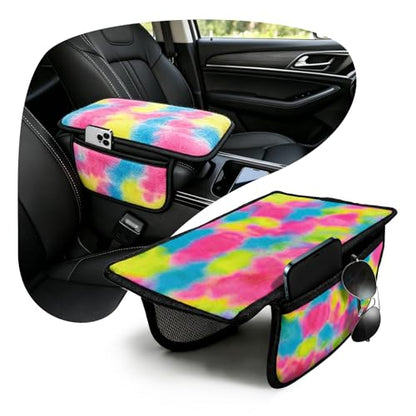 Fashion Car Center Console Armrest Cover with 2 Side Pockets (Candy Dream)