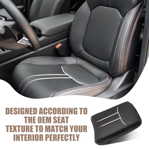 Armrest Cover for Honda Pilot 2023 (12) 23+ |Pilot| Black/Orange Stitching, Regular)