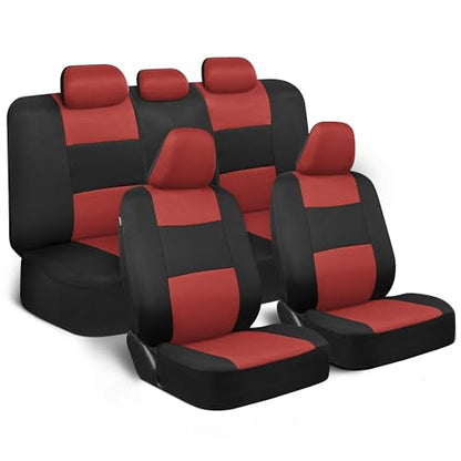 PolyPro Car Seat Covers Full Set in Terracotta on Black (Terracotta)