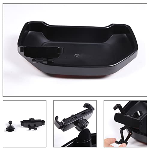 Black ABS Car Center Console Dash Table Storage Tray Fit for Toyota Tundra 2014 (With Mobile Phone Holder(B))
