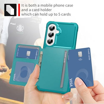 For Samsung Galaxy S26 Plus Card Holder Case (Green / Galaxy S26 Plus)