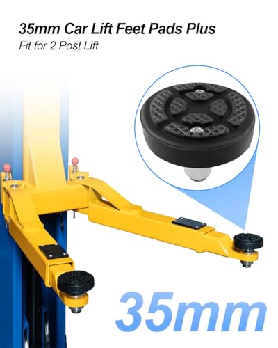 2 Pcs 35mm 2 Post Car Lift Feet Rubber Tray Heightening Feet Plus High Leg (35mm Car Lift Feet Pads)