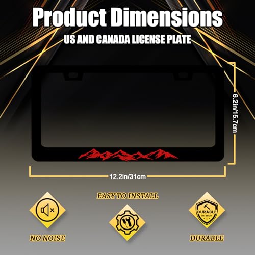 Mountains License Plate Frame Colorful Mountain License Holder with 2 Holes (Colorful Mountains Mountain)