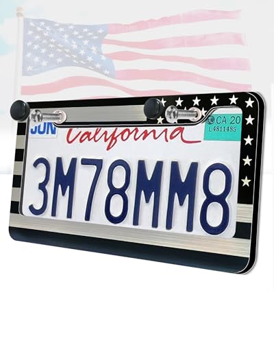 American Flag License Plate Frame (Black Aluminum)