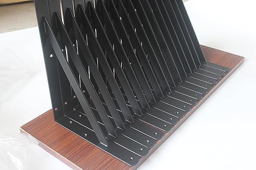 40 Pack L11 x H 8" Black Heavy Duty Shelf Brackets with Screws Metal Shelf Brackets Shelf Support Angle Brackets for Shelves L Brackets Heavy Duty Floating Shelf (40 Pack-Black / 11''x8'')