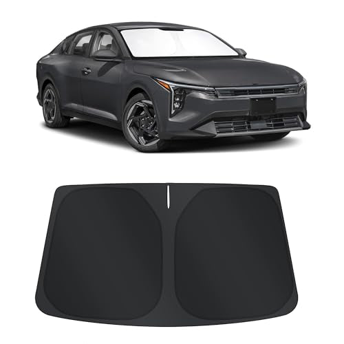 Sun Shade for Kia K4 2025 2026 Accessories Windshield Sun Shade Window Shade UV Rays Protection Sun Visor Cover with Steering Wheel Sunshade Storage Bag (Windshield Sunshade for Kia K4 2025 2026)