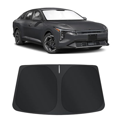 Sun Shade for Kia K4 2025 2026 Accessories Windshield Sun Shade Window Shade UV Rays Protection Sun Visor Cover with Steering Wheel Sunshade Storage Bag (Windshield Sunshade for Kia K4 2025 2026)