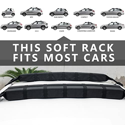 Kayak Roof Rack Soft Roof Rack Pads for Car Kayak Surfboard (RR001 / 32 x 5.5 x 7.5 inches)