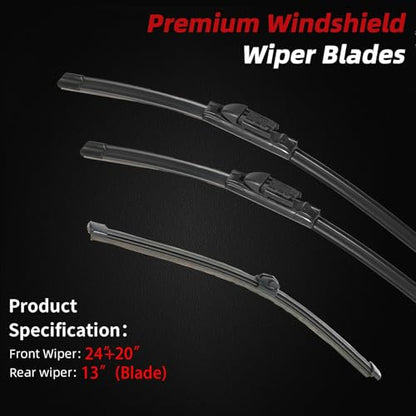 Windshield Wiper Blades Replacement for Audi Q5 2009 (24"+20"+13"(Top Lock))