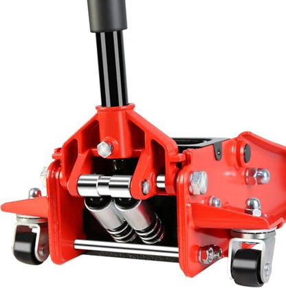 4 Ton Low Profile Floor Jack (Red - 4 Ton(Dual Pump), Lift 4"-21")