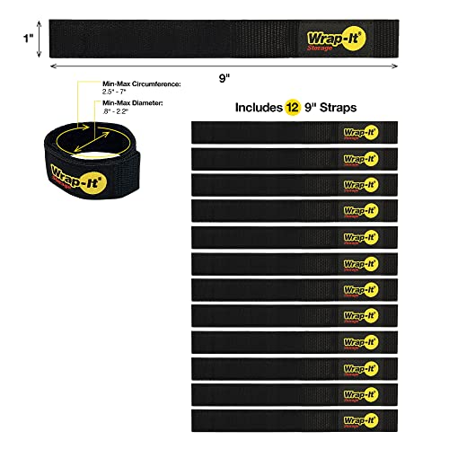 Quick Straps by Wrap (Black / 9" (12 Pack))