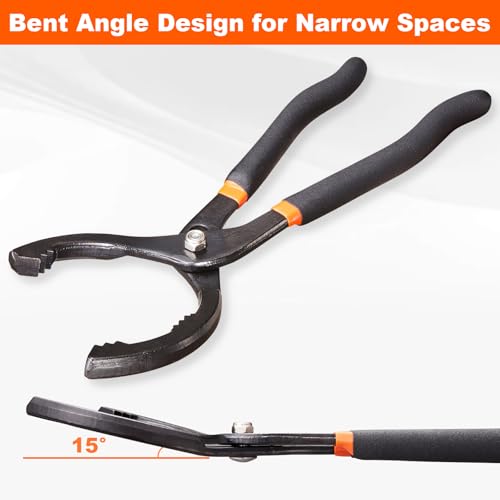 12'' Oil Filter Pliers Adjustable Oil Filter Wrench Universal (12" Pliers: 2-1/2" - 4-1/2")