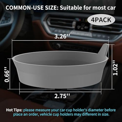 Car Cup Holder Coasters [4 Pack] Silicone Cups Mats (4pack-dark Grey)