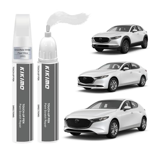 for Mazda Touch Up Paint (Snowflake White Pearl Mica(25D) for 2018-2022 CX-5/2020-2026 CX-30/2006, 2014-2026 MAZDA3/2018-2025 MX-5 Miata/2006, 2014-2021 MAZDA6/2018-2021 CX-3/2016-2023 CX-9/2017 MAZDA5/2006 RX-8)