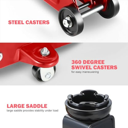 2 Ton Low Profile Hydraulic Floor Jack (Red / 2 ton)