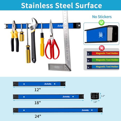 4 Pieces 18" Magnetic Tool Holder Strip (Blue 4PC / 18")