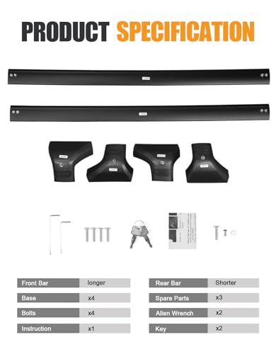 260lbs Roof Rack Cross Bars for Toyota Highlander 2020 (Black（Compatible with Toyota Highlander 2020-2026）)