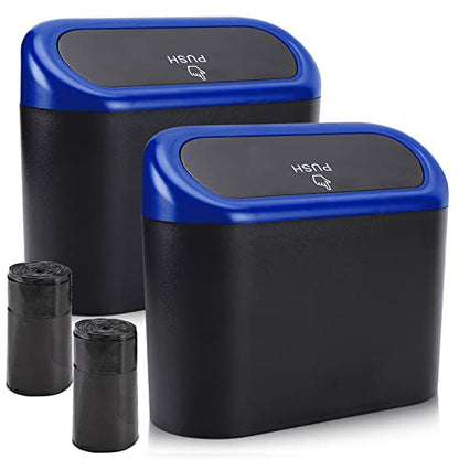 Car Trash Can with Lid (Black/Blue Lid, Black/Blue Lid)