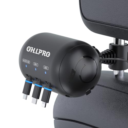 Multi Car Retractable Backseat 3 in 1 Car Charging Station Box Compatible with All Phones (Standard | 3-IN-1 Charging Station)