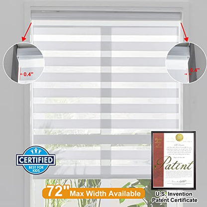 Cordless Zebra Blinds for Indoor Windows (35.25"w X 72"h / White)